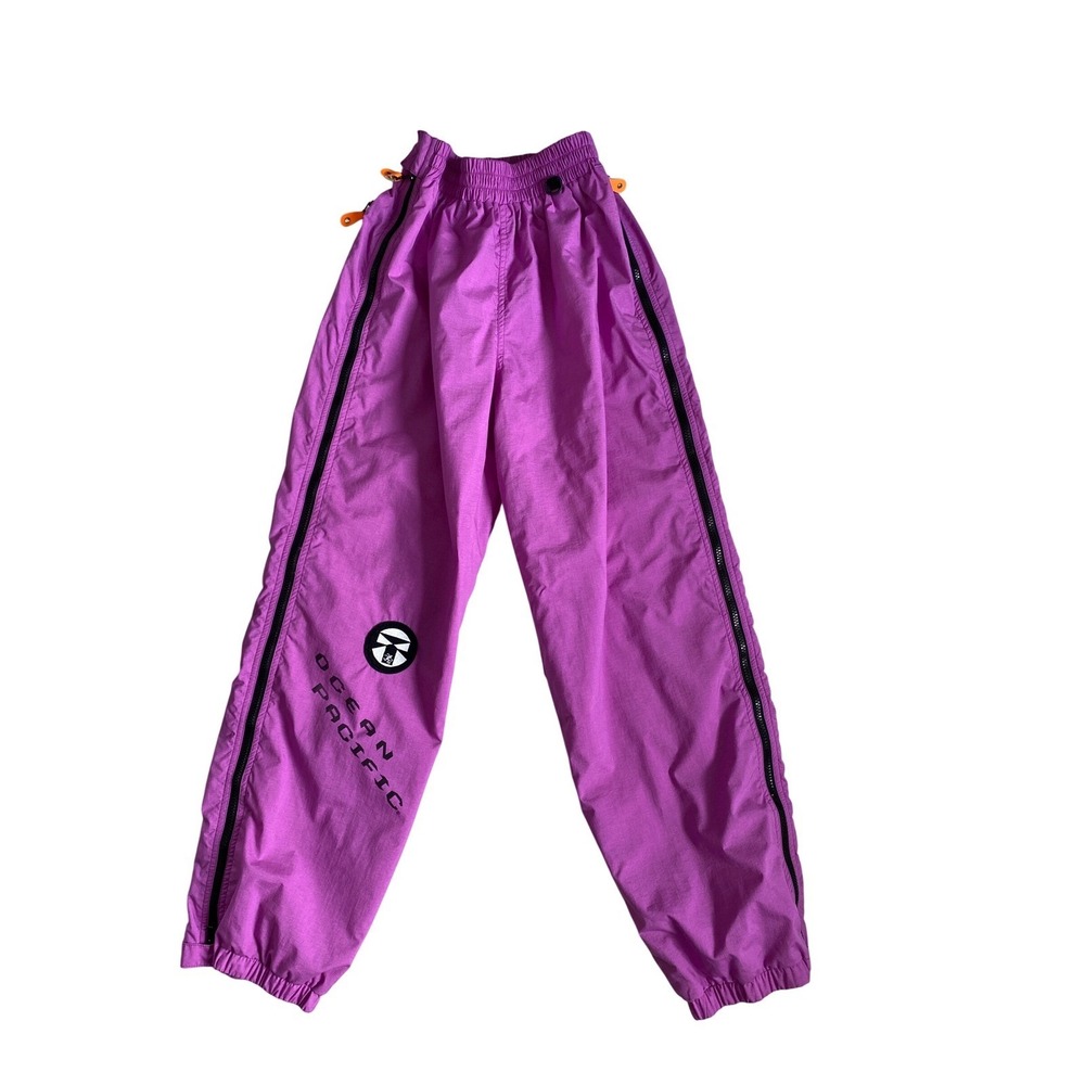 Ocean Pacific Tech VTG Mens XS Purple Full Side Zip Performance Board Wear Pants
